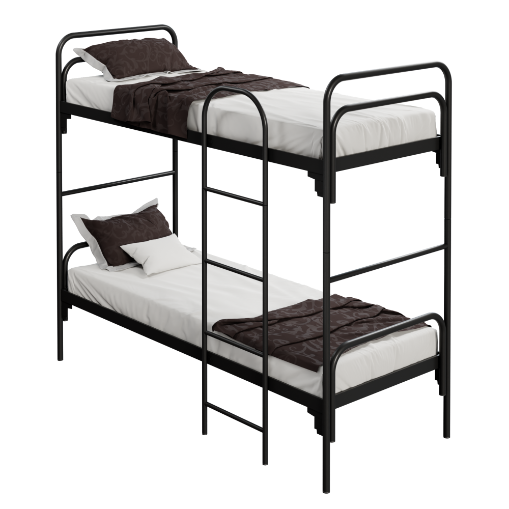 Ліжко металеве двоярусне зі сходами КРЛ-27, 1900x700x1800 мм МЕБЛІ-ТЕХНОСТИЛЬ